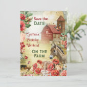 Carte de sauvegarde de date Thème Ferme (Debout devant)