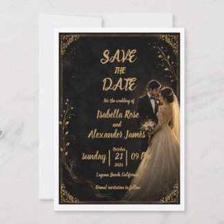 Carte de sauvegarde de date Timeless Black