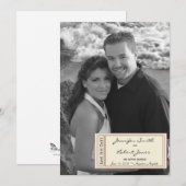 Carte de sauvegarde de date Timeless Ticket (Devant / Derrière)