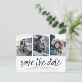 Carte de sauvegarde de date trois photos écriture  (Debout devant)