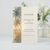 Carte de sauvegarde de date tropicale bleue (Debout devant)