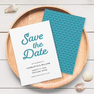 Carte de sauvegarde de date Vagues Turquoise