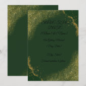 Carte de sauvegarde de date verte et or Spark (Devant / Derrière)