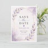 Carte de sauvegarde de date violette (Debout devant)