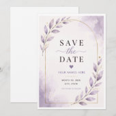 Carte de sauvegarde de date violette (Devant / Derrière)