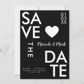 Carte de sauvegarde de dates de typographie modern (Devant)