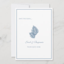 Carte de sauvegarde de la date Blue Palm Flat
