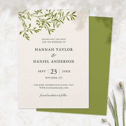 Carte de sauvegarde de la date de la branche d'oli