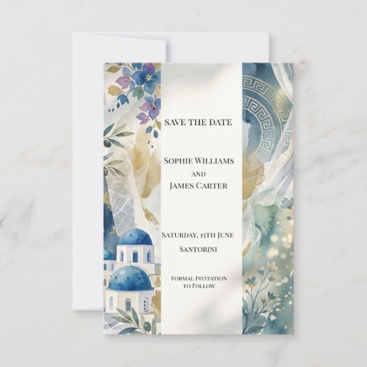 Carte de sauvegarde de la date de mariage Aegean B (Devant)