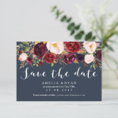 Carte de sauvegarde de la date de mariage Floral B (Debout devant)
