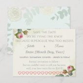 Carte de sauvegarde de la date d'élégance de jardi (Devant / Derrière)