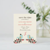 Carte de sauvegarde de la date Love Birds (Debout devant)