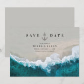 Carte de sauvegarde de la date Thème marin d'été d (Devant / Derrière)