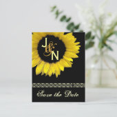 Carte de sauvegarde de la date - Tournesol jaune (Debout devant)