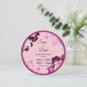 Carte de sauvegarde de mariage à bague florale vio (Debout devant)