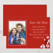 Carte de sauvegarde de mariage à la fleur de ceris (Devant / Derrière)