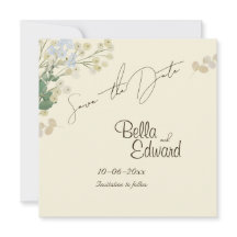 Carte de sauvegarde de mariage à la florale douce