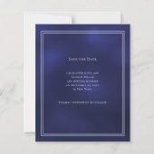 Carte de sauvegarde de mariage à monogramme bleu m (Dos)