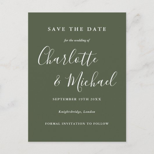 Carte de sauvegarde de mariage à signature simple (Devant)