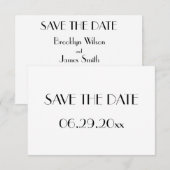 Carte de sauvegarde de mariage blanc Minimal Deco (Devant / Derrière)