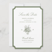 Carte de sauvegarde de mariage classique vert saug (Devant)