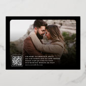 Carte de sauvegarde de mariage de code QR de photo (Verso)
