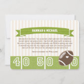 CARTE DE SAUVEGARDE DE MARIAGE DE FOOTBALL (Dos)