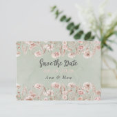Carte de sauvegarde de mariage de pivoine rose ver (Debout devant)