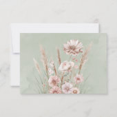 Carte de sauvegarde de mariage de pivoine rose ver (Dos)