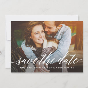 Carte de sauvegarde de mariage de script moderne