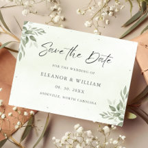 Carte de sauvegarde de mariage de verdure de sauge