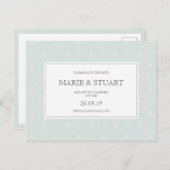 Carte de sauvegarde de mariage déco vert pastel (Devant / Derrière)