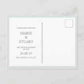 Carte de sauvegarde de mariage déco vert pastel (Dos)