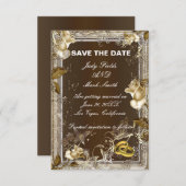 Carte de sauvegarde de mariage Élégance Rustique R (Devant / Derrière)