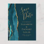 Carte de sauvegarde de mariage en agate bleu sarce (Devant)