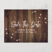 Carte de sauvegarde de mariage en bois rustique (Devant)