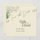 Carte de sauvegarde de mariage floral doux (Devant / Derrière)