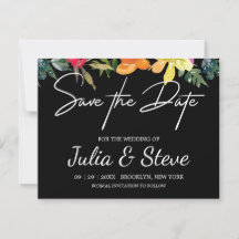Carte de sauvegarde de mariage floral vert citron
