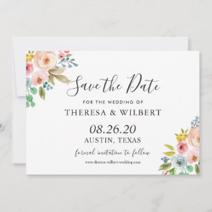 Carte de sauvegarde de mariage floral vibrant
