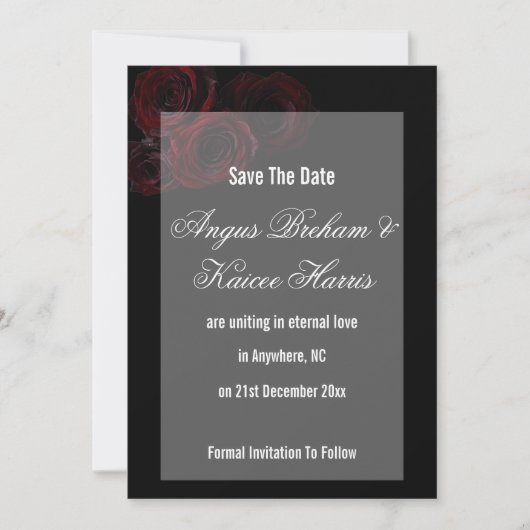 Carte de sauvegarde de mariage gothique | Romantis (Devant)
