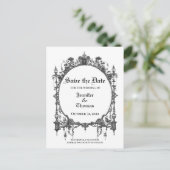 Carte de sauvegarde de mariage Halloween élégante (Debout devant)