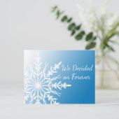 Carte de sauvegarde de mariage hivernal flocon de  (Debout devant)