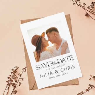 Carte de sauvegarde de mariage moderne avec photo