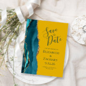 Carte de sauvegarde de mariage Moutarde Agate Or S