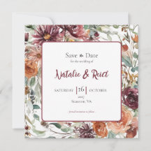 Carte de sauvegarde de mariage Pétales de Prune