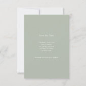 Carte de sauvegarde de mariage photo Vert Sauge Iv (Dos)