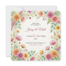 Carte de sauvegarde de mariage Prairie de Fleurs S