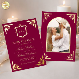 Carte de sauvegarde de mariage rose magenta Couron