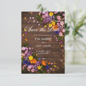 CARTE DE SAUVEGARDE DE MARIAGE RUSTIQUE BOHO BOIS (Debout devant)