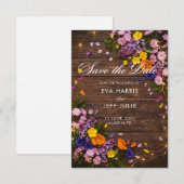 CARTE DE SAUVEGARDE DE MARIAGE RUSTIQUE BOHO BOIS (Devant / Derrière)